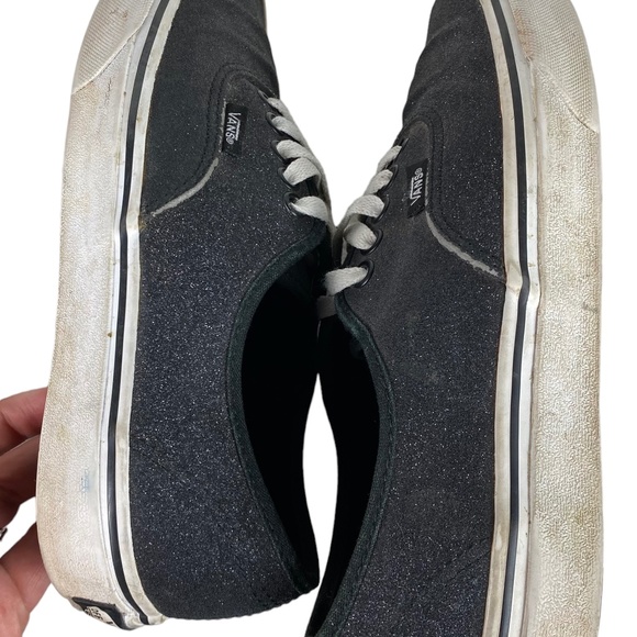Vans Low Top Skater Sneakers Shoes Womens 8 Black Sparkle Glitter - Picture 6 of 9
